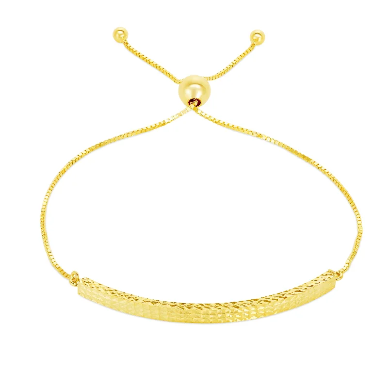 Galactic flare bracelets -14K Gold Curved Bar Friendship Bracelet