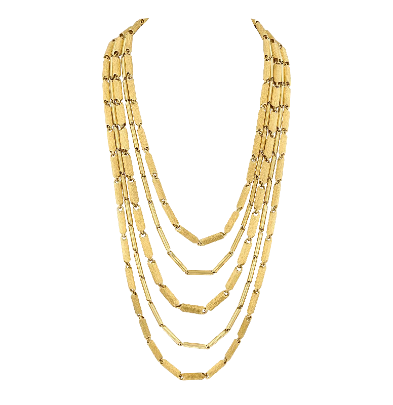 Ladies celebratory glow necklaces -Henry Dunay Gold Multi-Link Necklace