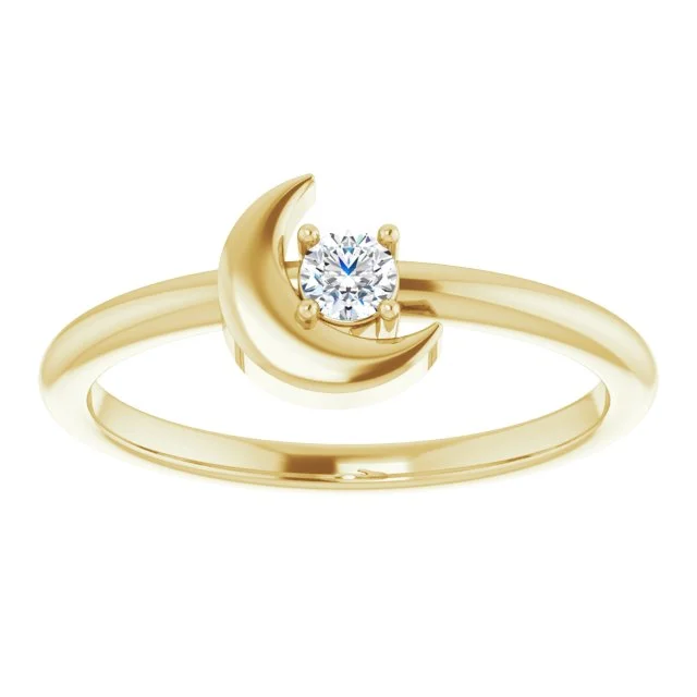 Ladies Rings Eternity Shine-14K Gold 1/10 CT Natural Diamond Celestial Ring