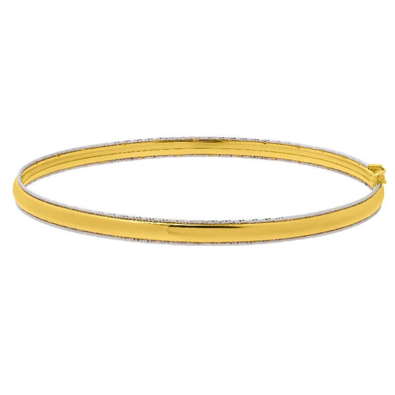 Unisex sleek bracelets -14K Gold Classic Polished Bangle