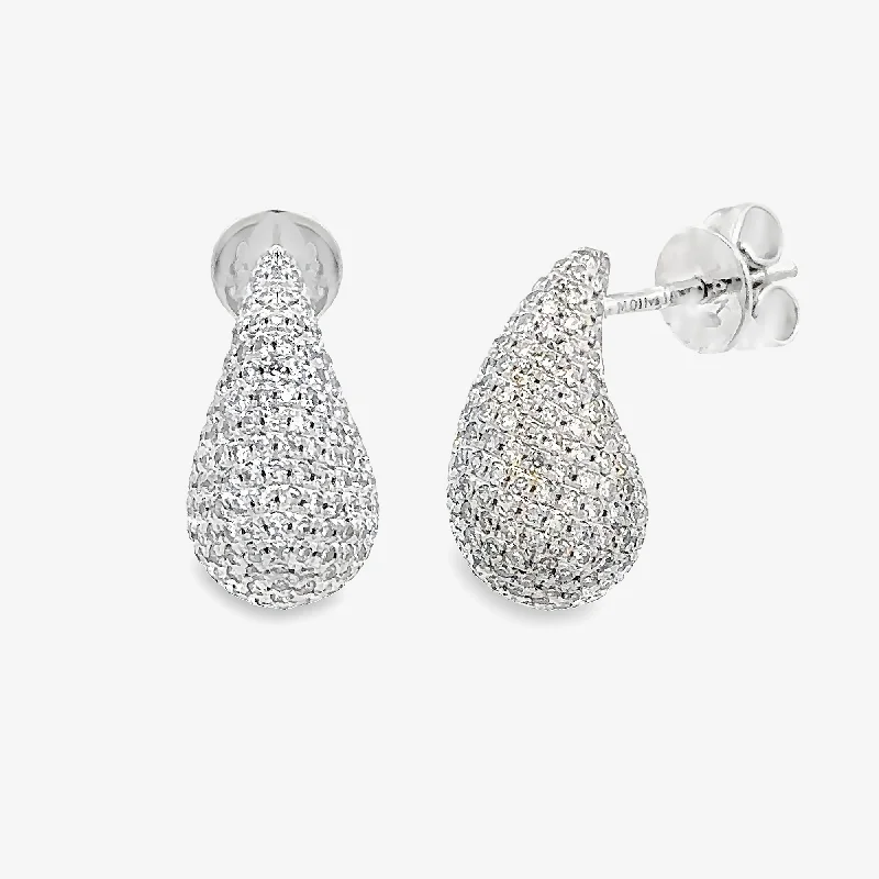 Ladies Earrings for Hero Glow-Small Pave Diamond Paint Drop Earrings