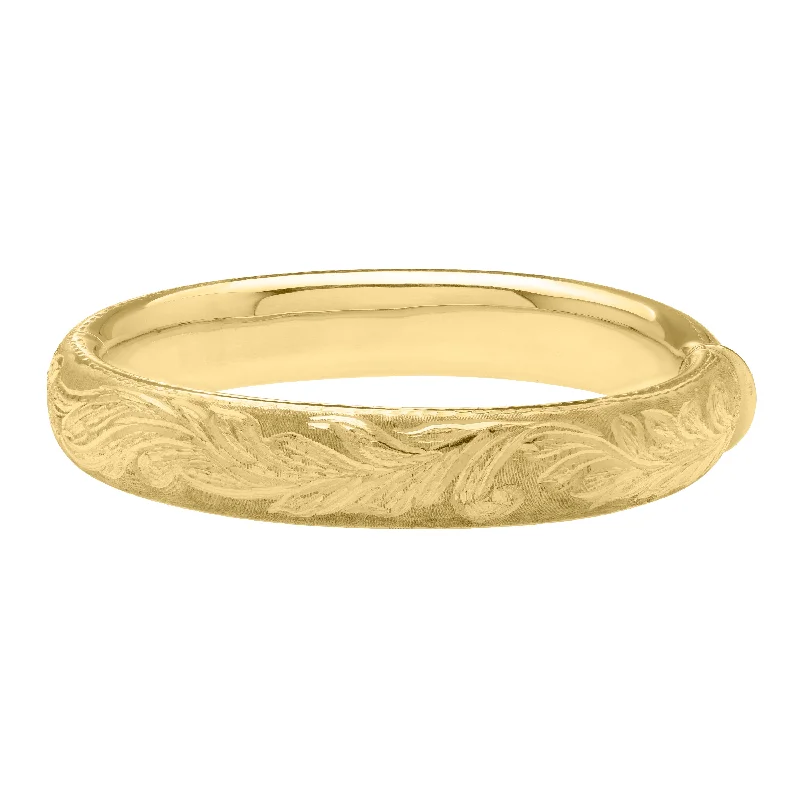 Starry veil bracelets -14K Large Engraved Bangle