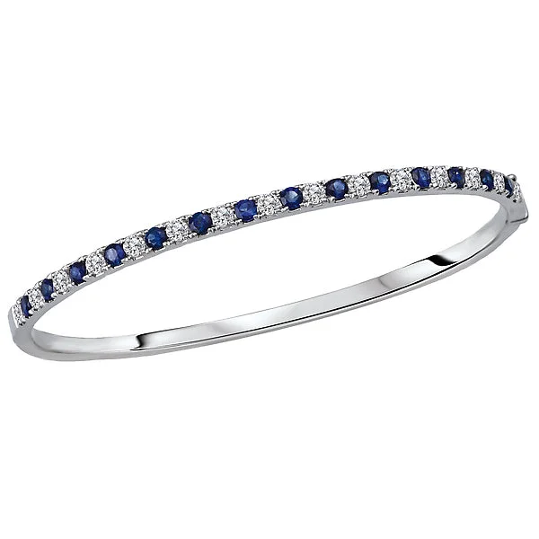 Oval charm bracelets -Ladies Diamond Hinged Bangle