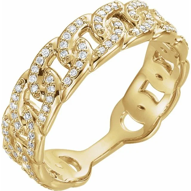 Ladies Rings Oval Spark-14K Yellow Gold 1/4 CTW Diamond Stackable Chain Link Ring