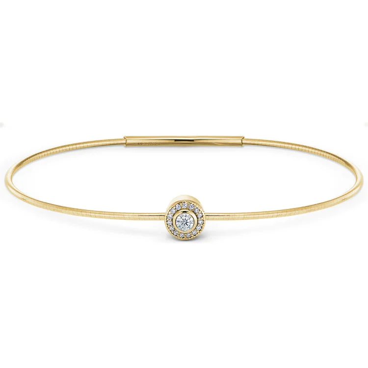 Blissful charm bracelets -Gold Finish Finish Sterling Silver Round Simulated Diamond Birth Gem Bracelet with Simulated Diamonds