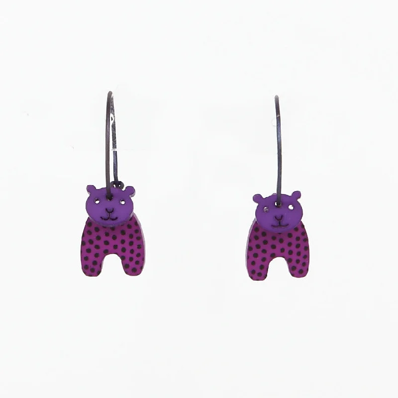 Ladies Earrings with Brown Andalusite-Lene Lundberg K-Form Purple Bear Earrings