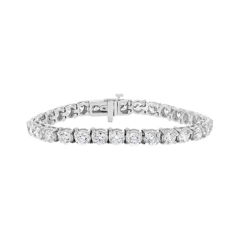 Dazzling Swarovski bracelets -14KT WHITE GOLD 12.82 CTW ROUND DIAMOND TENNIS BRACELET