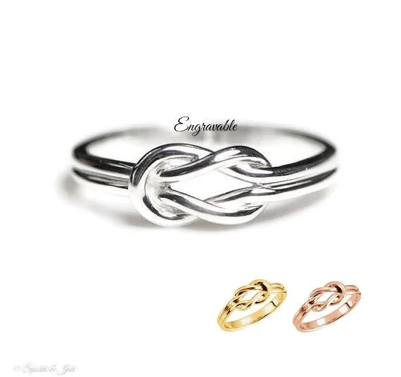 Ladies Rings with Olive Idocrase-Infinity Love Knot Ring with Engraving