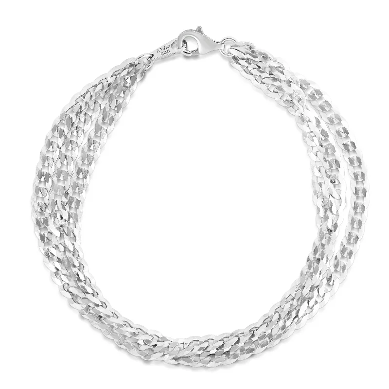 Radiant pulse bracelets -Silver La Gourmette Triple Strand Bracelet