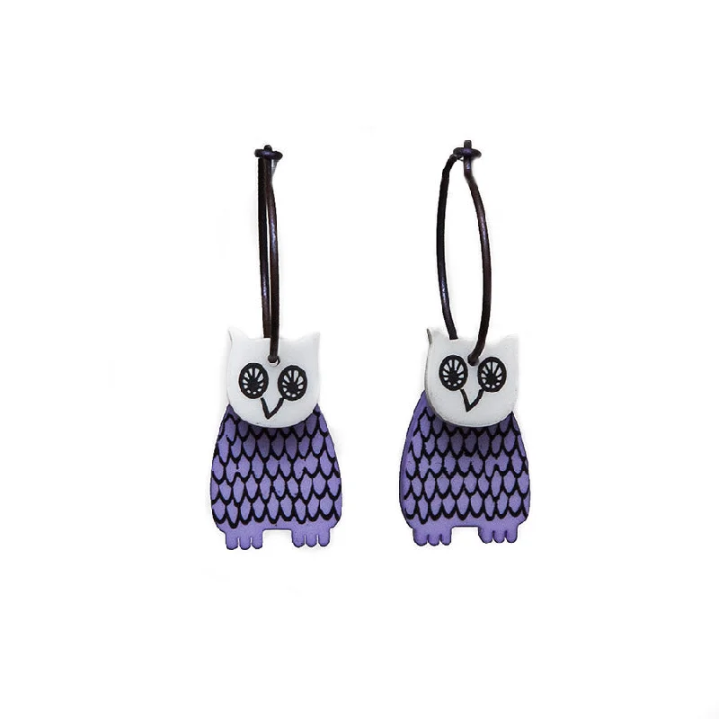 Ladies Earrings Light Spark-Lene Lundberg K-Form Lilac Owl Earrings