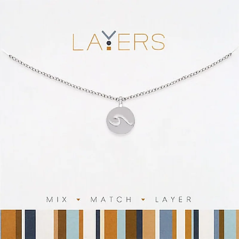 Ladies dreamy haze necklaces -Center Court : Silver Wave Layers Necklace