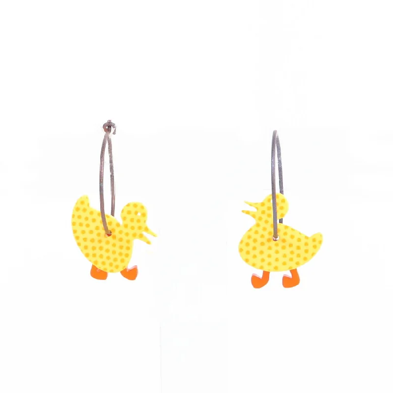 Ladies Earrings with Cream Howlite-Lene Lundberg K-Form Yellow Duckling Earrings