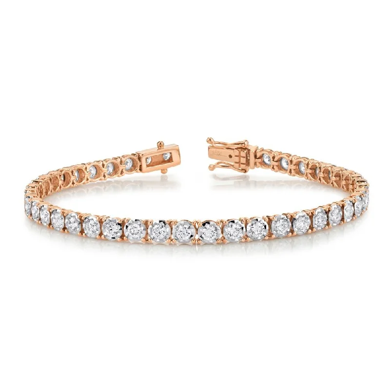 Seaside ripple bracelets -14KT GOLD 3 CARAT DIAMOND TENNIS BRACELET