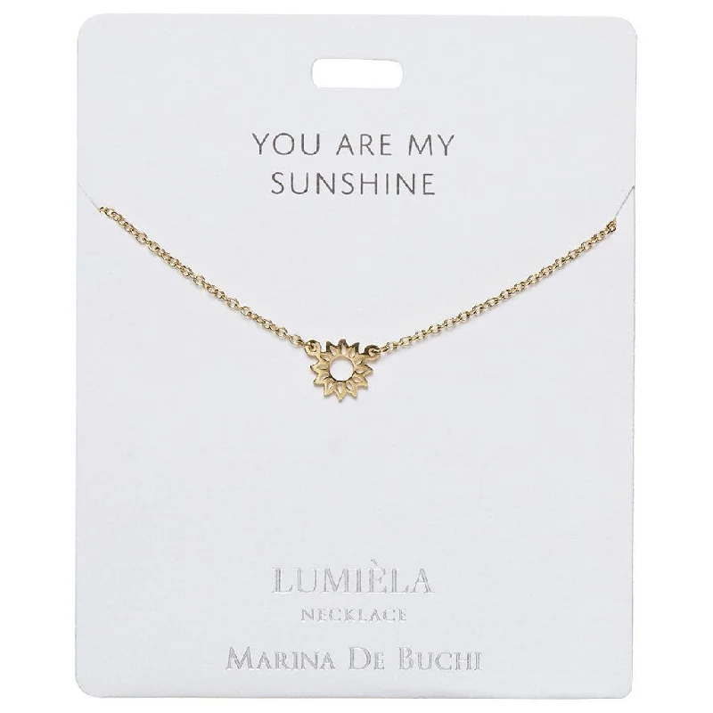 Ladies weathered patina necklaces -Lumiela Necklace: " you are my sunshine" - Sun