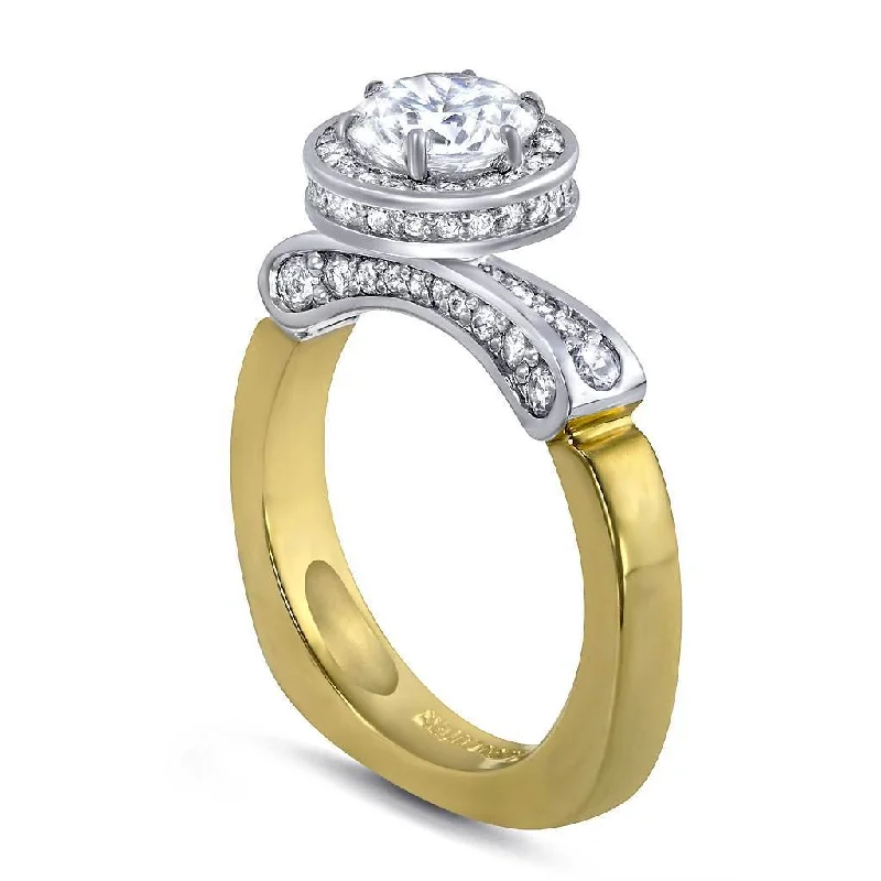 Ladies Engagement Rings with Grandidierite Spark-Serendipity Diamond Halo Engagement Ring